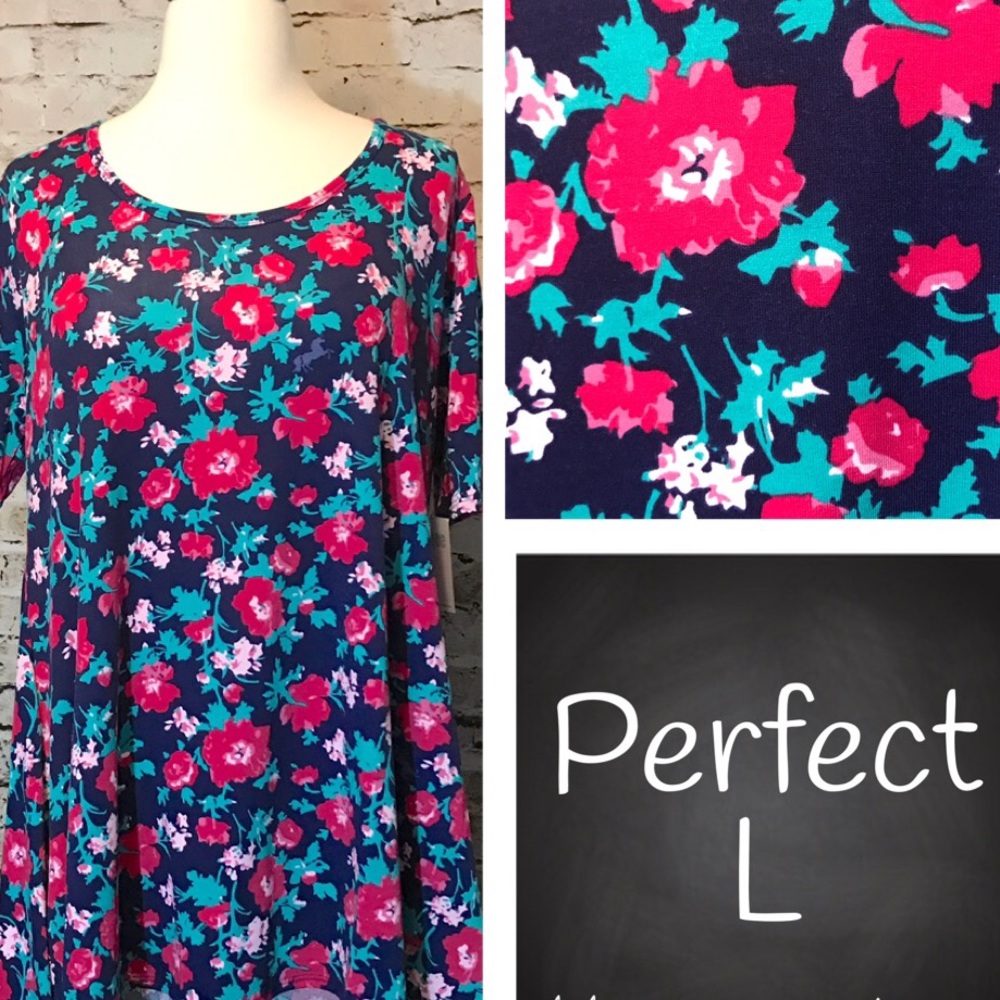 NWT Perfect Tee By LuLaRoe, L, Floral
